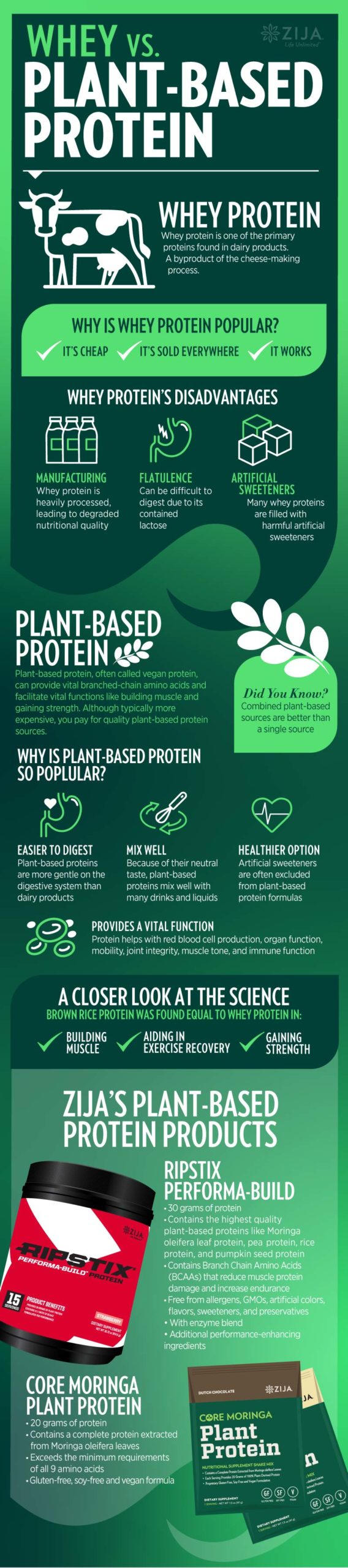 Zija plant based protein infographic